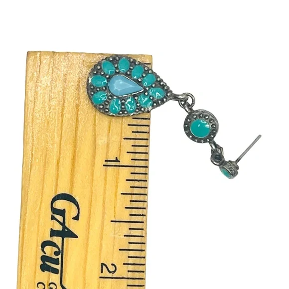 Vintage Laila Rowe Aquamarine Accent Dangle Drop Pierced Earrings - Picture 8 of 10